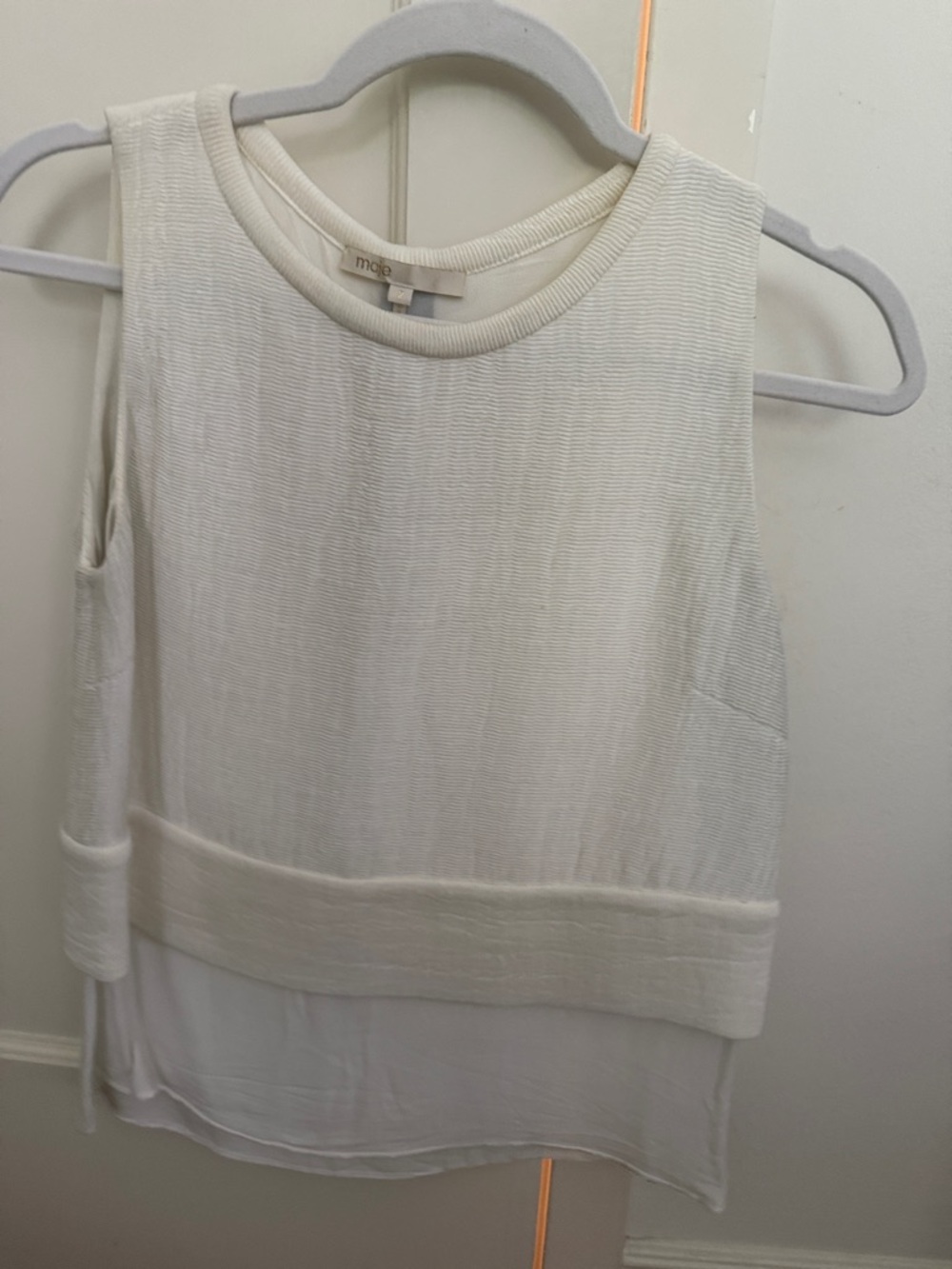 Maje Ivory Layered Sleeveless Tank